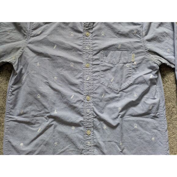 Carhartt WIP Orton Blue & White Striped, BAND COLLAR - Small RARE - Picture 7 of 16